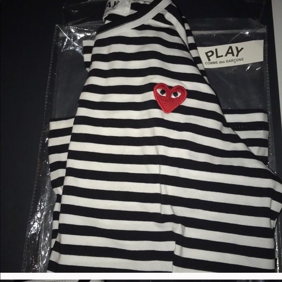 Commes play striped L/S striped blackwhite size XL - Picture 2 of 3